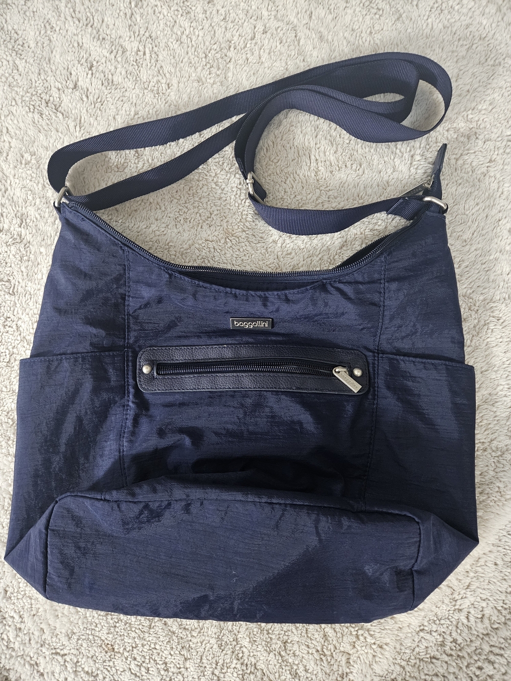 Baggallini Navy Crossbody Bag - Lightweight Everyday Shoulder Bag